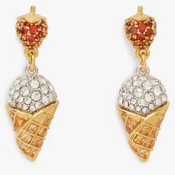 kate spade Jewelry - Kate Spade What A Snack Strawberry Ice Cream Drop Earrings with Dustbag